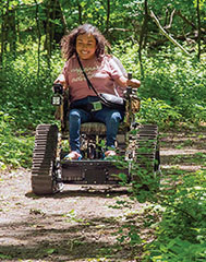 Track chairs are electric powered chairs that help visitors explore 