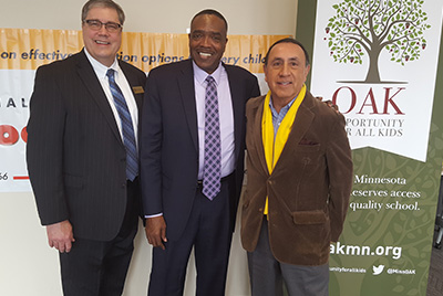 L to R: Barry Lieske, DeLaSalle; George Parker, special guest speaker and Rick Aguilar.